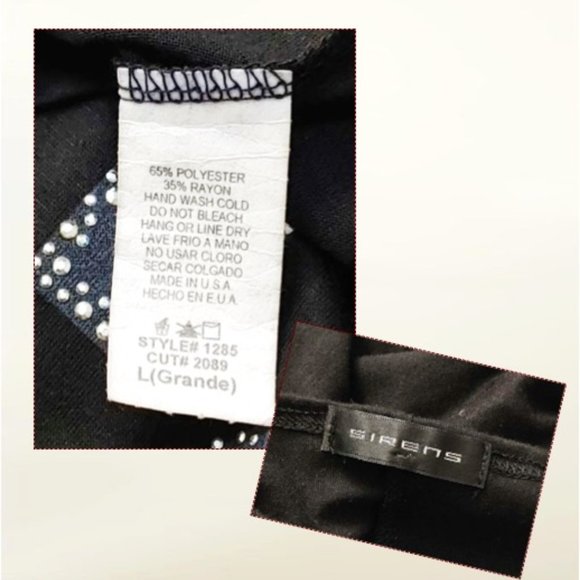SIRENS Black Crop Tee Top w/ Grey IOU Letters Round Neck Drop Shoulder Sleeved - Picture 6 of 11